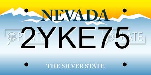 2YKE75 Nevada License Plate