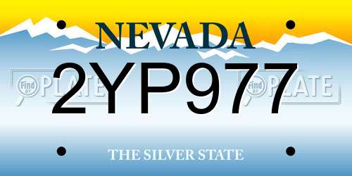 2YP977 Nevada License Plate