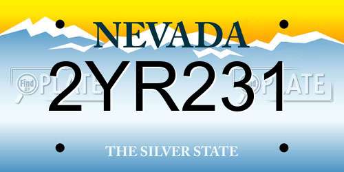 2YR231 Nevada License Plate