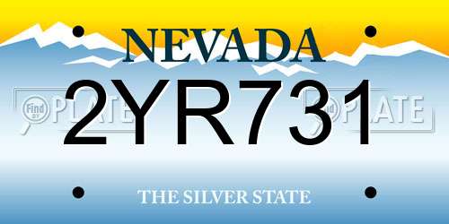 2YR731 Nevada License Plate