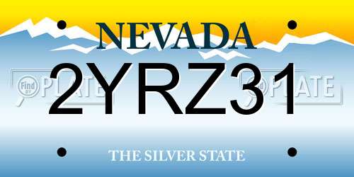 2YRZ31 Nevada License Plate
