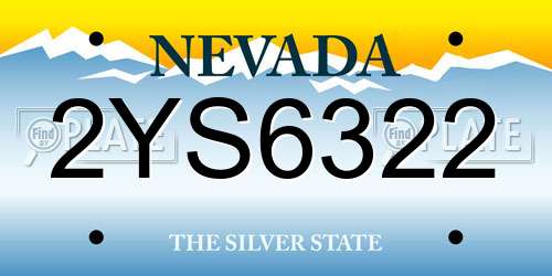 2YS6322 Nevada License Plate