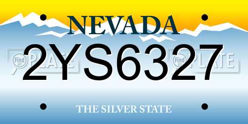 2YS6327 Nevada License Plate