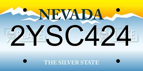 2YSC424 Nevada License Plate