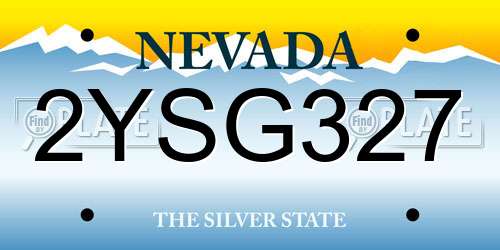2YSG327 Nevada License Plate