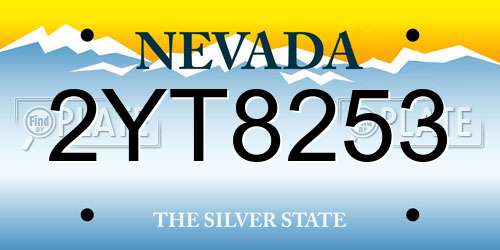 2YT8253 Nevada License Plate