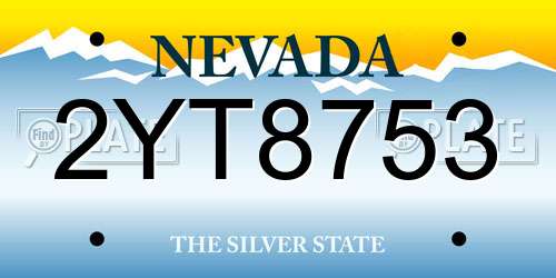 2YT8753 Nevada License Plate