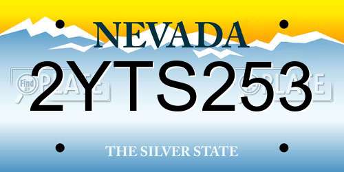 2YTS253 Nevada License Plate