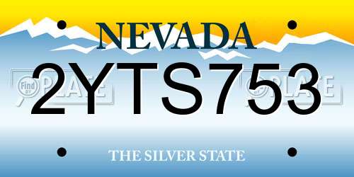 2YTS753 Nevada License Plate