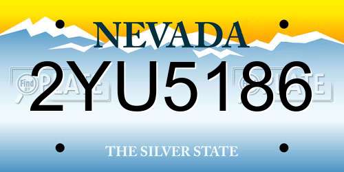 2YU5186 Nevada License Plate