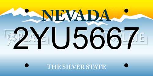 2YU5667 Nevada License Plate