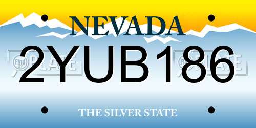 2YUB186 Nevada License Plate