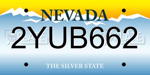2YUB662 Nevada License Plate