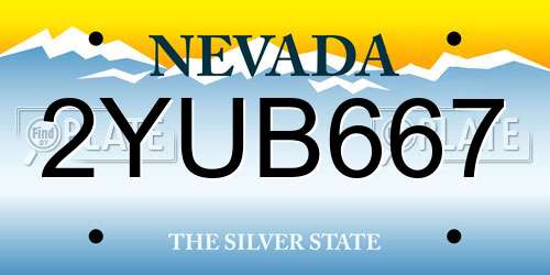 2YUB667 Nevada License Plate