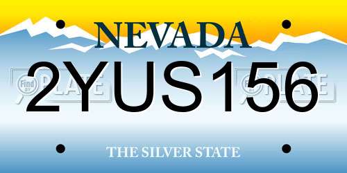 2YUS156 Nevada License Plate