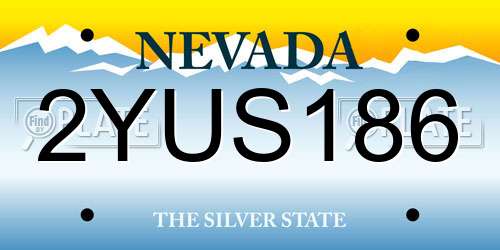 2YUS186 Nevada License Plate