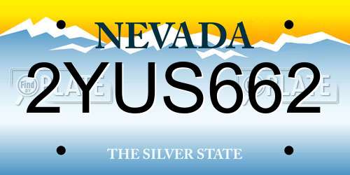 2YUS662 Nevada License Plate