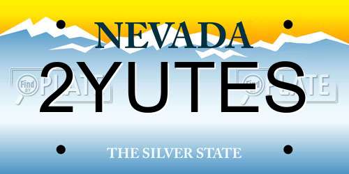 2YUTES Nevada License Plate