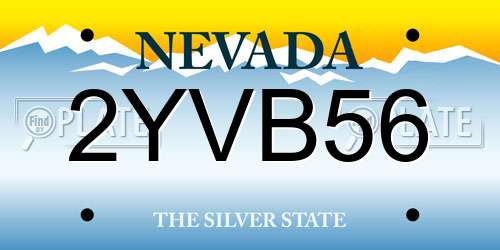 2YVB56 Nevada License Plate