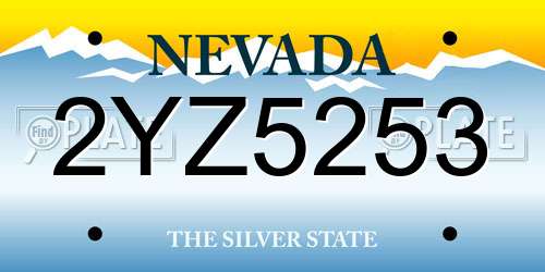 2YZ5253 Nevada License Plate