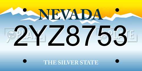 2YZ8753 Nevada License Plate