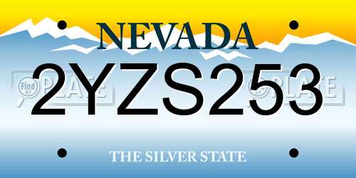 2YZS253 Nevada License Plate
