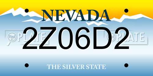 2Z06D2 Nevada License Plate