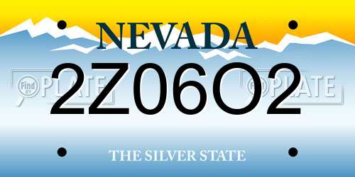 2Z06O2 Nevada License Plate