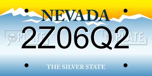 2Z06Q2 Nevada License Plate