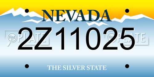 2Z11025 Nevada License Plate