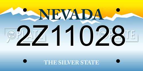 2Z11028 Nevada License Plate