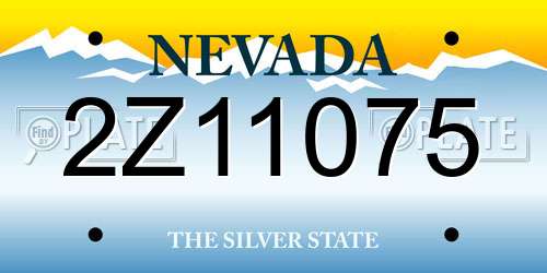 2Z11075 Nevada License Plate
