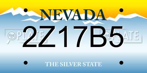 2Z17B5 Nevada License Plate