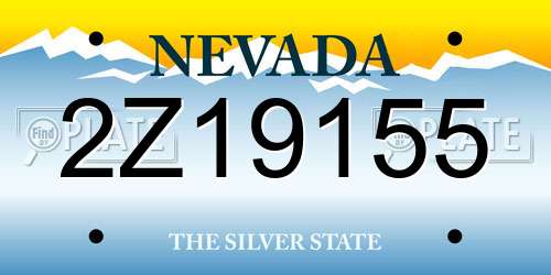 2Z19155 Nevada License Plate