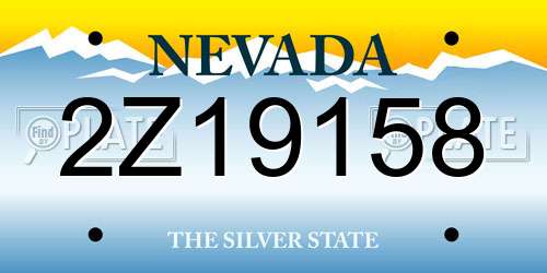 2Z19158 Nevada License Plate