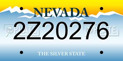 2Z20276 Nevada License Plate