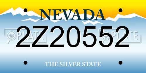 2Z20552 Nevada License Plate