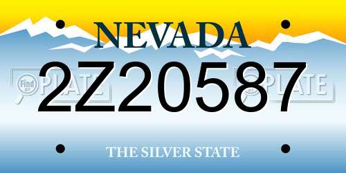 2Z20587 Nevada License Plate