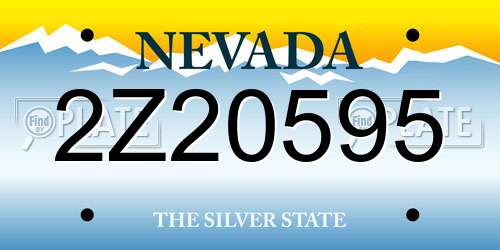 2Z20595 Nevada License Plate