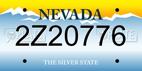 2Z20776 Nevada License Plate