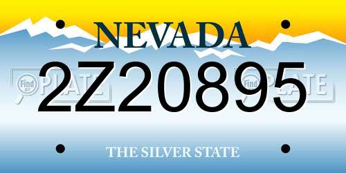2Z20895 Nevada License Plate