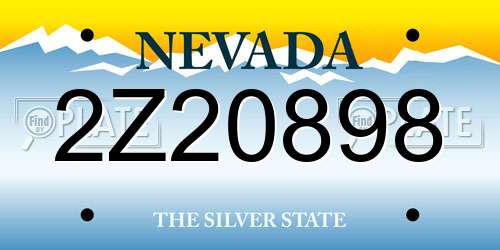 2Z20898 Nevada License Plate