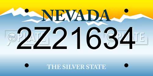 2Z21634 Nevada License Plate