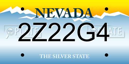 2Z22G4 Nevada License Plate