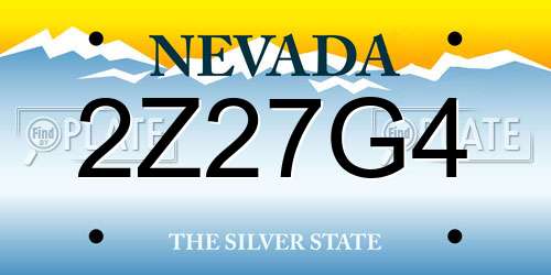 2Z27G4 Nevada License Plate