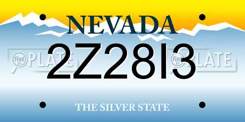 2Z28I3 Nevada License Plate