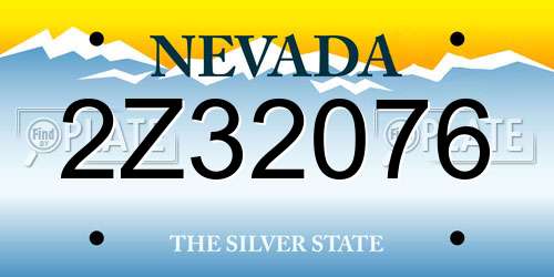 2Z32076 Nevada License Plate