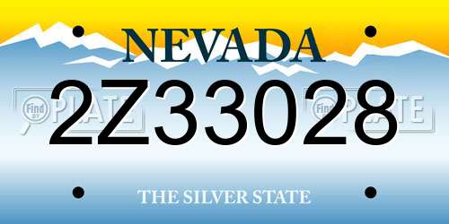 2Z33028 Nevada License Plate