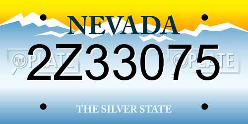 2Z33075 Nevada License Plate