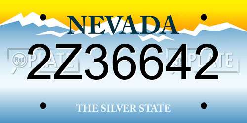 2Z36642 Nevada License Plate